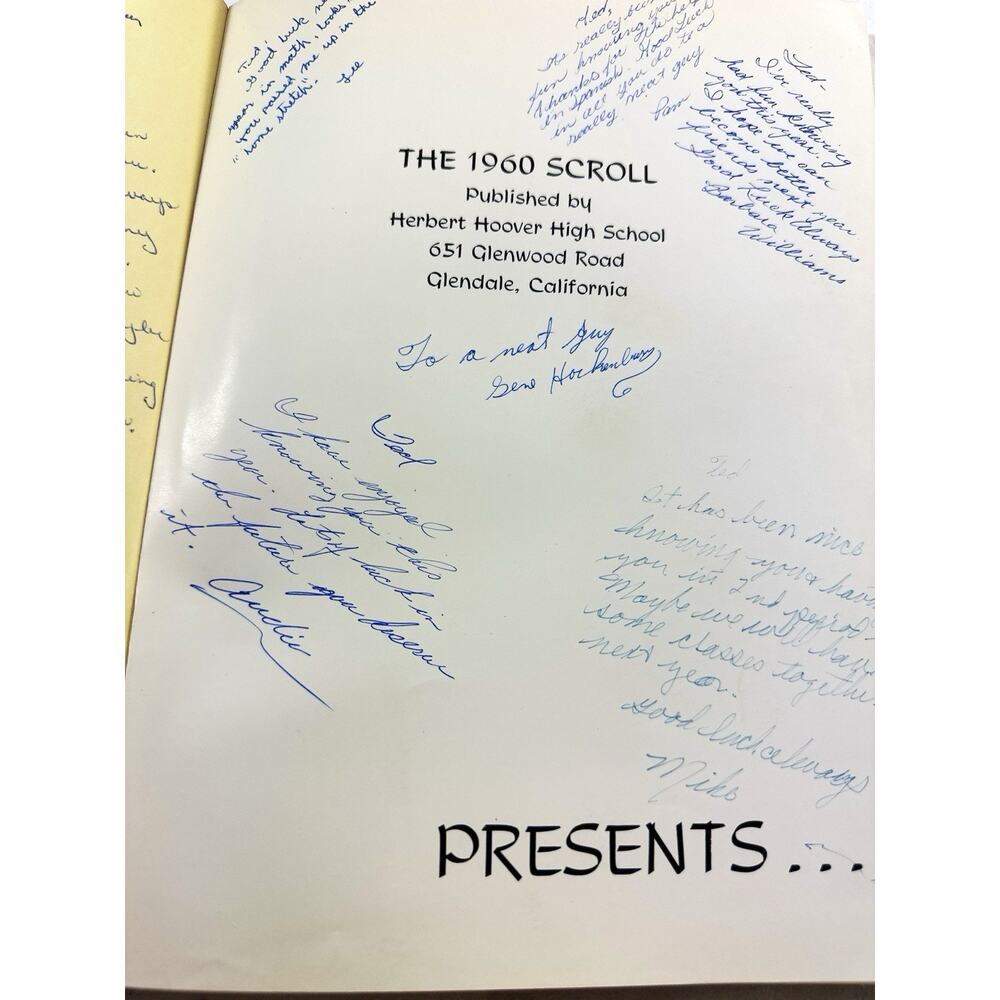 1960 The Scroll Herbert Hoover High School Glendale CA Yearbook Signed - Picture 6 of 8